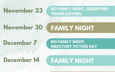 Family Night Year-End Schedule